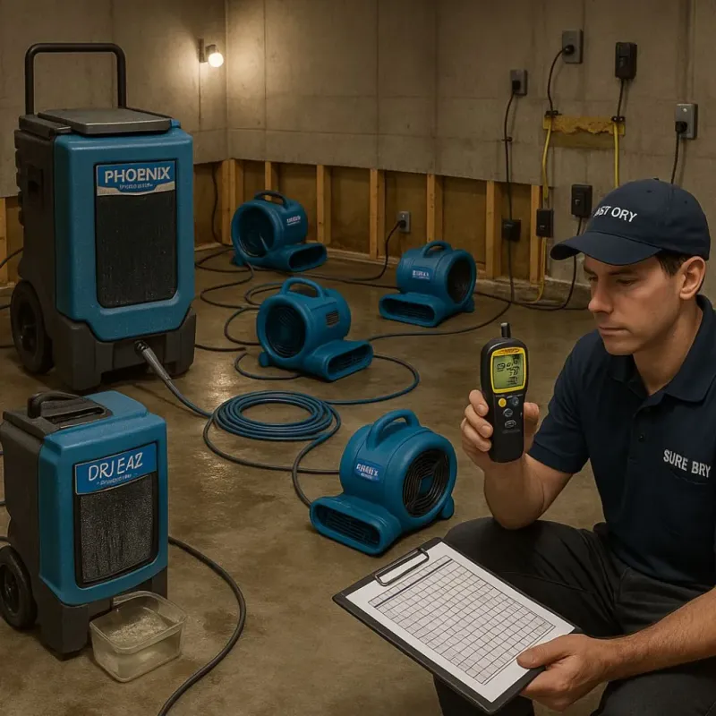 Structural Drying and Dehumidification process in Donna, TX